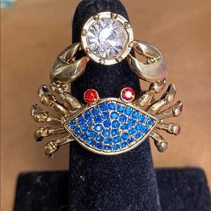 Betsey Johnson Crab/Cancer Sign Cocktail Ring